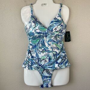 NWT Lauren Ralph Lauren Matching Tankini Top and Bottoms Sizes 6, 8 or 10
